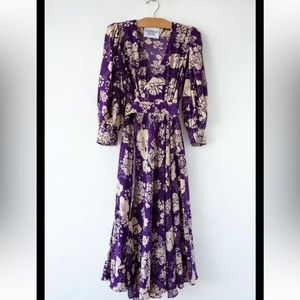 Laurence Bras Purple Cocktail Plus Floral Dress